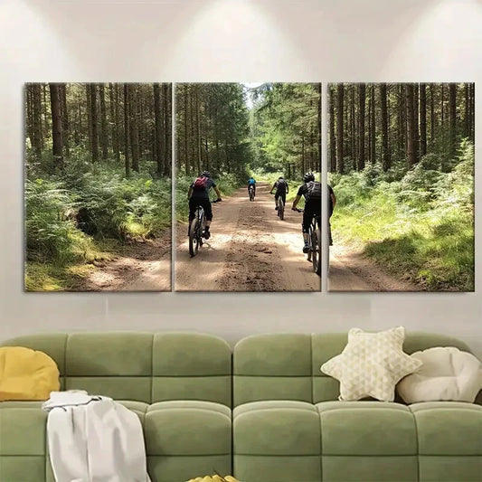 3pcs Forest Scene Outdoor Adventure Metal Print Ready to Hang Art