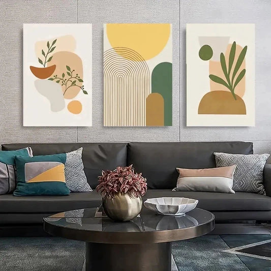 3pcs Modern Minimalist Fashion Decorative Wall Art Set Canvas Framed 40x60cm - High Quality Print 100% Australian Made Wall Canvas Ready to Hang