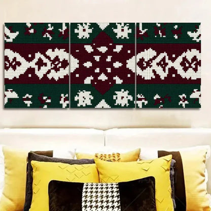 3pcs Christmas sweater pattern Wall Art Set Canvas Unframed - High Quality Print 100% Australian Made Wall Canvas