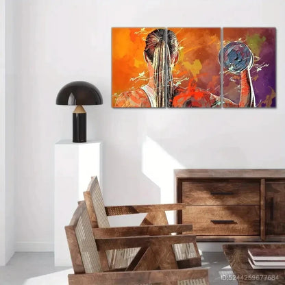3pcs Girl Print Sports Art Poster Gym Mural Metal Print Ready to Hang Art