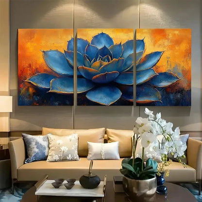 3pcs Abstract Agave Succulent Design Metal Print Ready to Hang Art