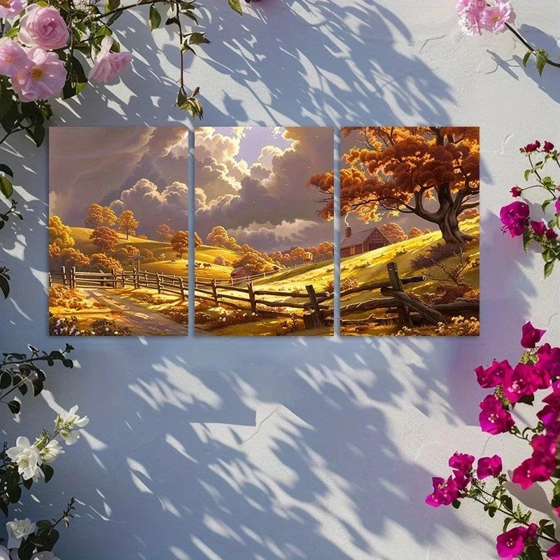 3pcs Thomas Hart Benton Countryside Metal Print Ready to Hang Art