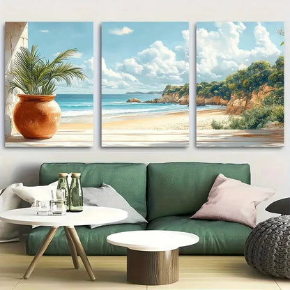 3pcs Noosa National Park Travel Retro Style Metal Print Ready to Hang Art