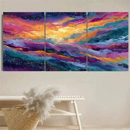 3pcs Cairngorm Mountain Boho Color Wall Art Set Canvas Framed 60x90cm - High Quality Print 100% Australian Made Wall Canvas Ready to Hang