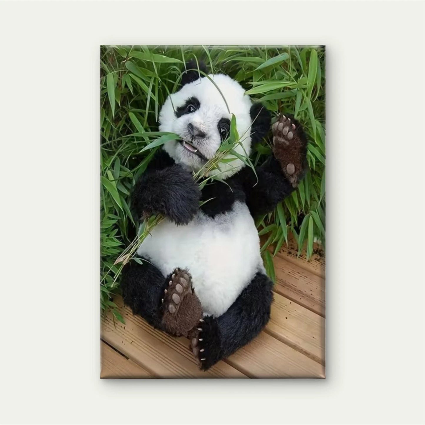 Beautiful Panda Delight, oil painting 60x90cm Metal Print Ready to Hang