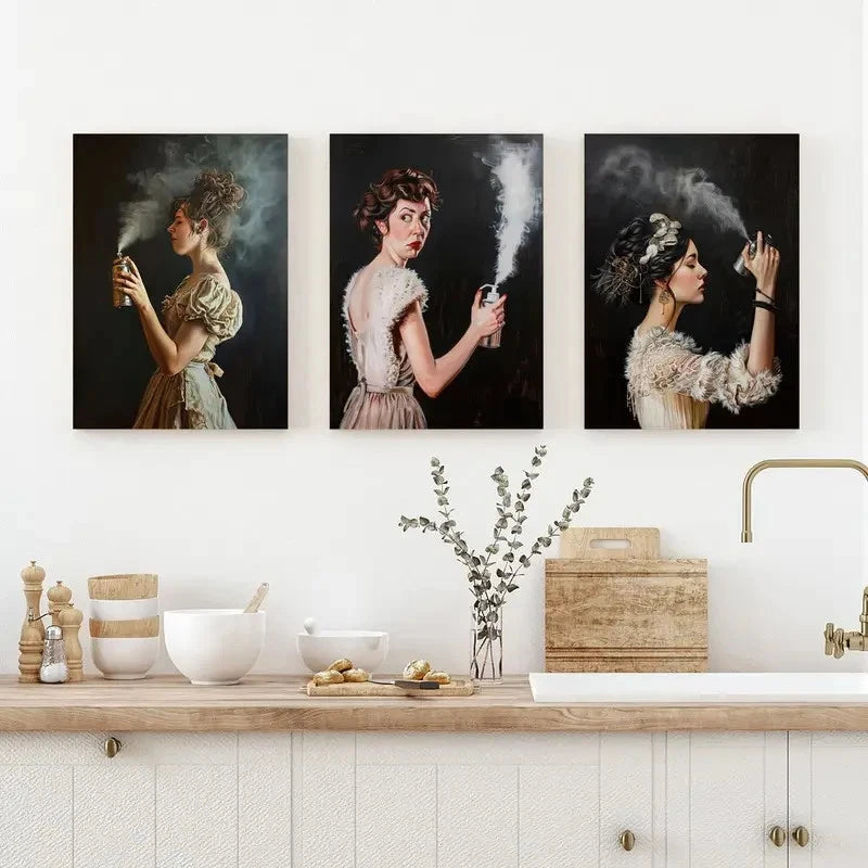 3pcs Cartoon Bathroom Decoration Metal Print Ready to Hang Art