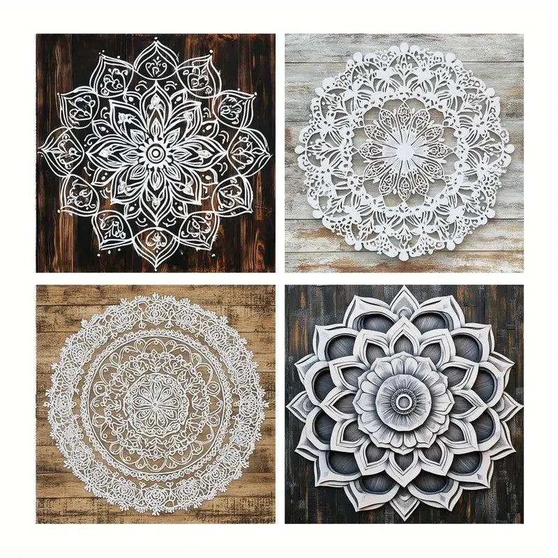 4pcs Deco Mandala Canvas Prints  Wall Art Canvas Framed