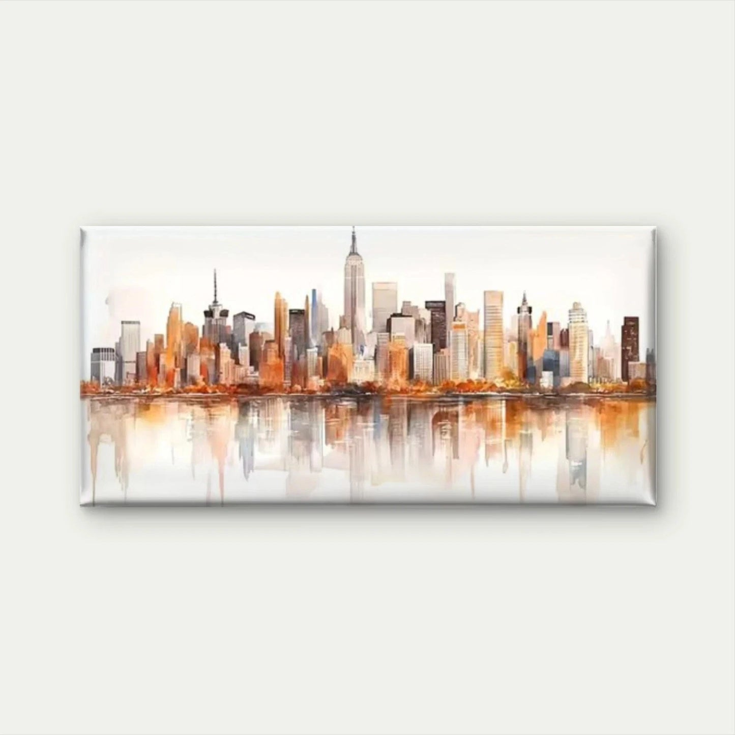 Minimalist NYC Skyline Wall Art Canvas Office Home Room Framed 120x60cm