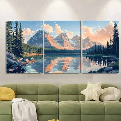 3pcs Banff National Park Landscape Poster Metal Print Ready to Hang Art