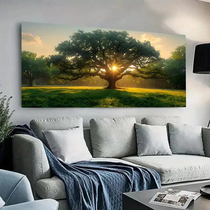 Oak Tree  Majestic Sunlitwall canvas office home room framed 120x60cm