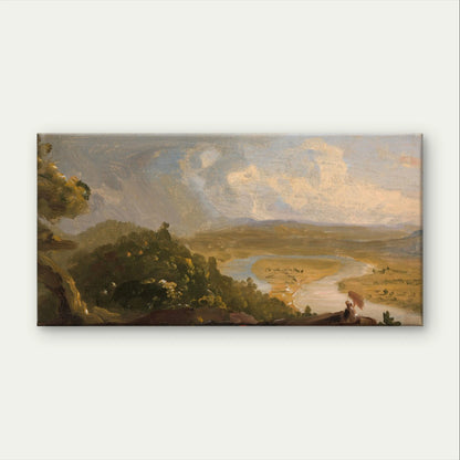 Classical River Valley Landscape Wall Art Canvas Office Home Framed 120x60cm