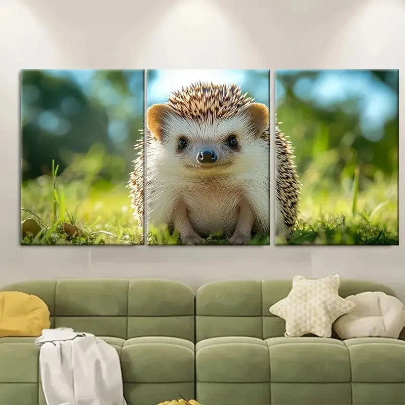 3pcs African Pygmy Hedgehog Metal Print Ready to Hang Art