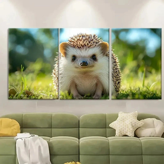 3pcs African Pygmy Hedgehog Metal Print Ready to Hang Art
