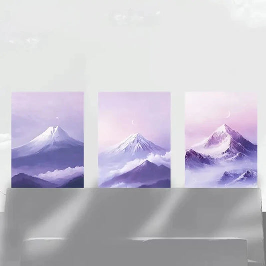 3pcs Moonlit Mountain Landscape Metal Print Ready to Hang Art