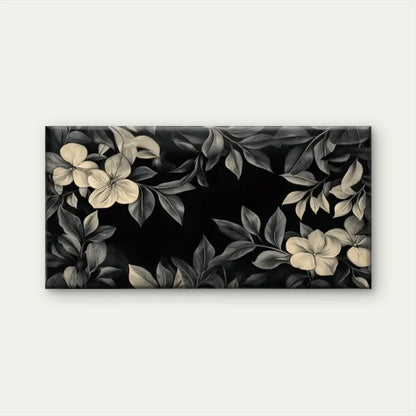 Black White Floral Flowers Wall Art Canvas Office Home Room Framed 120x60cm