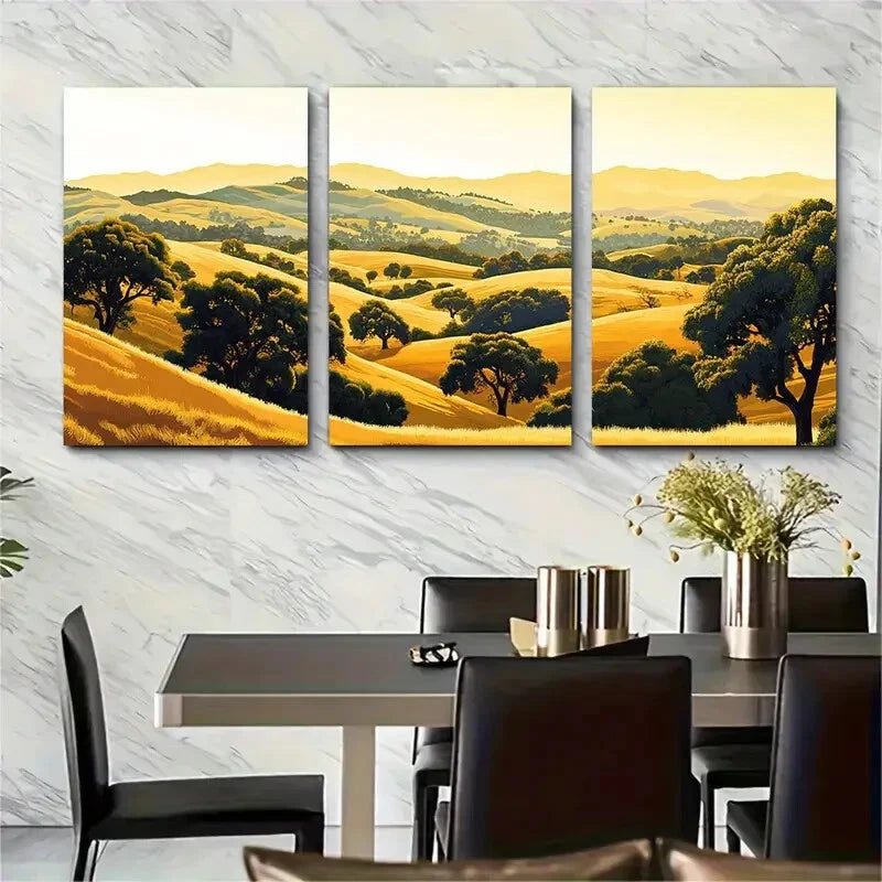 3pcs California Paso Robles Scenic Vintage Metal Print Ready to Hang Art