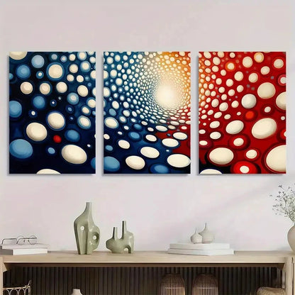 3pcs Dots By Yayoi Kazama Japanese Perfect Wall Art Set Canvas Framed 40x60cm - High Quality Print 100% Australian Made Wall Canvas Ready to Hang.