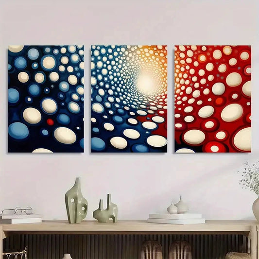3pcs Dots By Yayoi Kazama Japanese Perfect Wall Art Set Canvas Framed 40x60cm - High Quality Print 100% Australian Made Wall Canvas Ready to Hang.