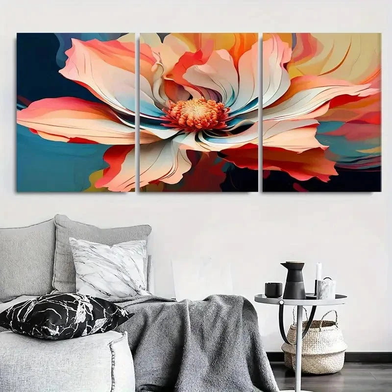 3pcs Modern Botanical Bloom Design Wall Art Set Canvas Framed 60x90cm - High Quality Print 100% Australian Made Wall Canvas Ready to Hang