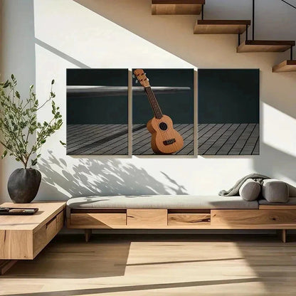 3pcs Guitar Musical Instrument Decoration Wall Art Set Canvas Framed 40x60cm - High Quality Print 100% Australian Made Wall Canvas Ready to Hang