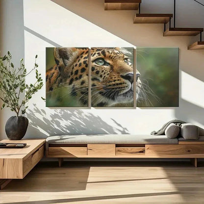 3pcs Leopard Art Wildlife Photography Jungle Theme Metal Print Ready to Hang Art
