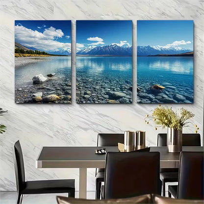 3pcs Lake Tekapo Travel Metal Print Ready to Hang Art