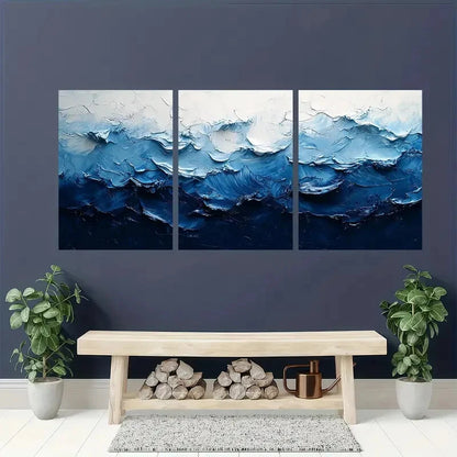 3pcs Acrylic Black and White Abstract Painting Metal Print Ready to Hang Art