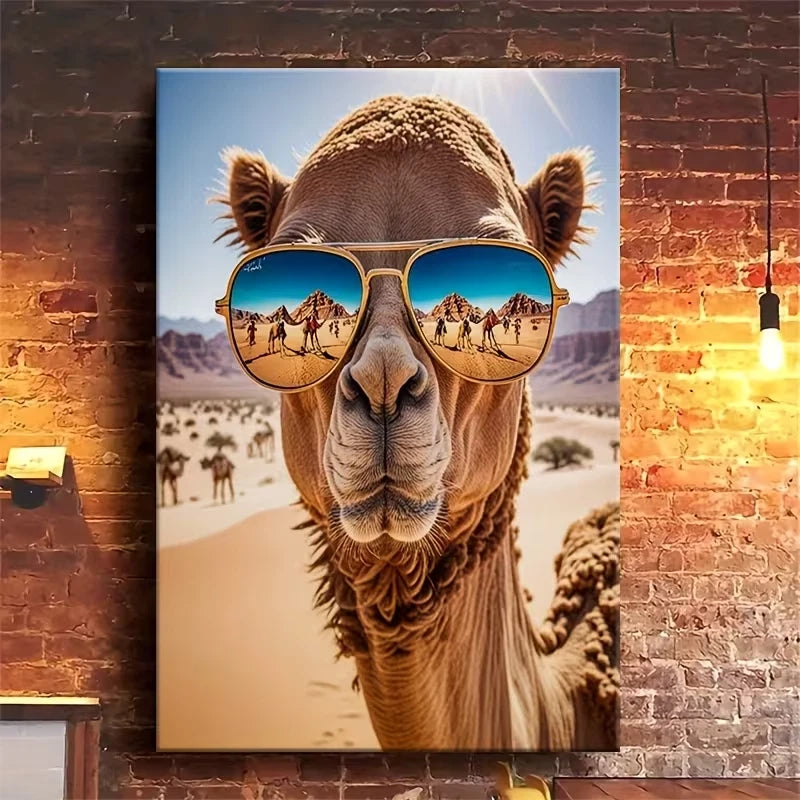 Camel Desert Charm Metal Print Ready to Hang