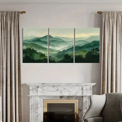 3pcs Mountain Landscape Forest View Nature Scenery Metal Print Ready to Hang Art