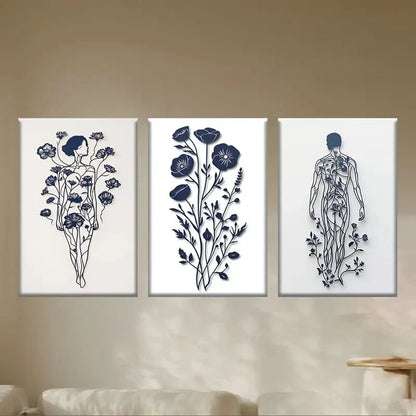 3pcs Fashion Abstract Human Structure Metal Print Ready to Hang Art