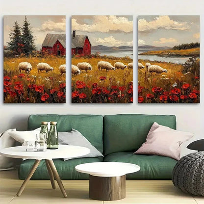 3pcs Farm Animal Ireland Rustic Farmhouse Metal Print Ready to Hang Art