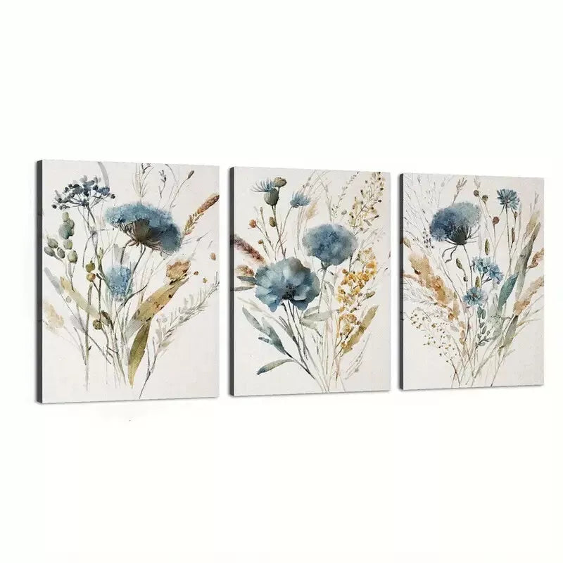 3pcs Minimalist Botanical Country Decor Wall Art Set Canvas Framed 40x60cm - High Quality Print 100% Australian Made Wall Canvas Ready to Hang