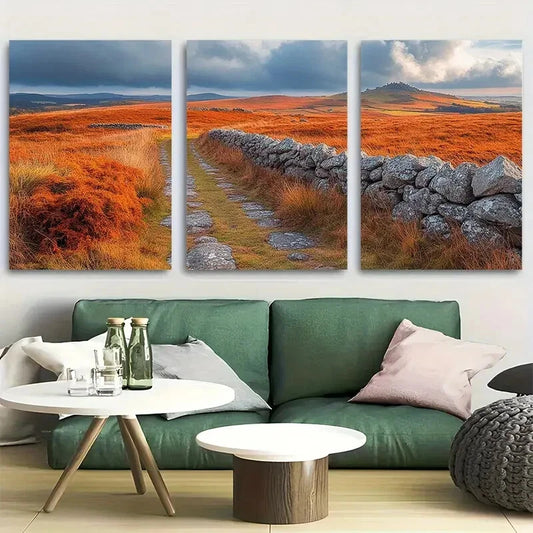 3pcs Dartmoor National Park England Travel Metal Print Ready to Hang Art