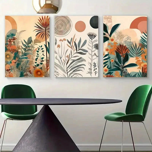 3pcs Medieval Modern Neutral Minimalist Perfect Wall Art Set Canvas Framed 40x60cm - High Quality Print 100% Australian Made Wall Canvas Ready to Hang