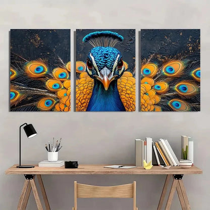 3pcs Cottage PeaRooster Lady Painting Wall Art Set Canvas Framed 40x60cm - High Quality Print 100% Australian Made Wall Canvas Ready to Hang