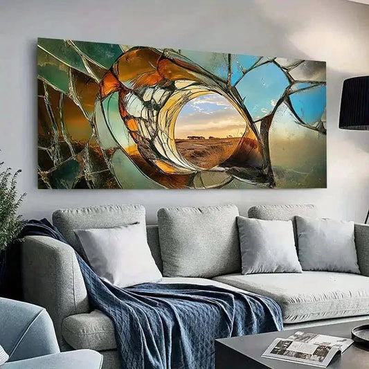 Shattered Glass Landscape  wall canvas office home room framed 120x60cm