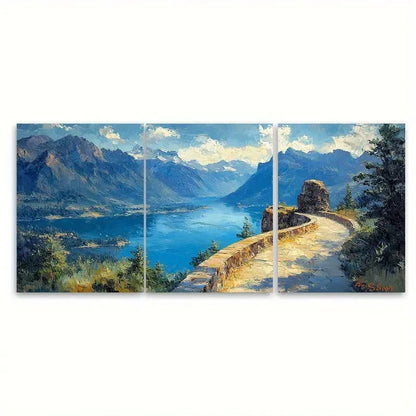 3pcs Beacon Rock State Park Columbia River Gorge Wall Art Set Canvas Framed 50x70cm - High Quality Print 100% Australian Made Wall Canvas Ready to Hang