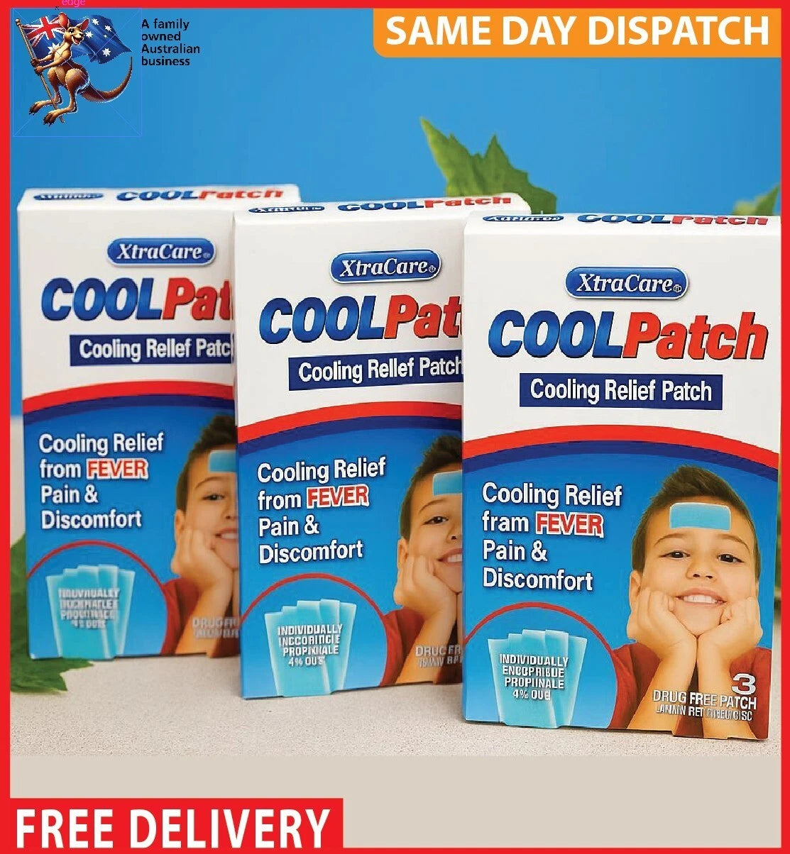 COOLPatch Cooling Relief Patches 9-Pack Fever, Pain & Discomfort Relief for Kids