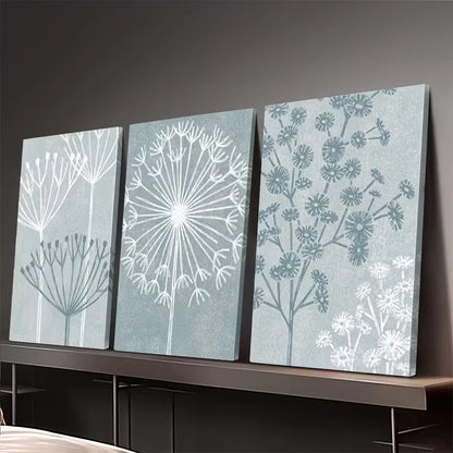 3pcs Vintage Botanical Seed Head Wall Art Set Canvas Framed 60x90cm - High Quality Print 100% Australian Made Wall Canvas Ready to Hang