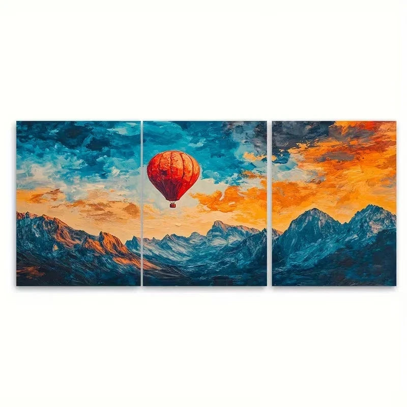 3pcs Denver Colorado Hot Air Balloons Wall Art Set Canvas Framed 60x90cm – High Quality Print 100% Australian Made Wall Canvas Ready to Hang