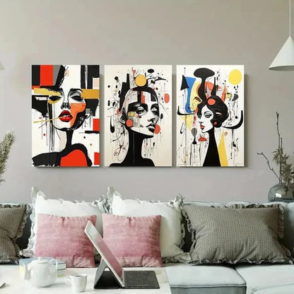 3pcs Bold Geometric Design Wall Art Canvas Unframed - High Quality Print 100% Australian Made Wall Canvas