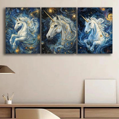 3pcs The Dream Unicorn Animal Themed Metal Print Ready to Hang Art