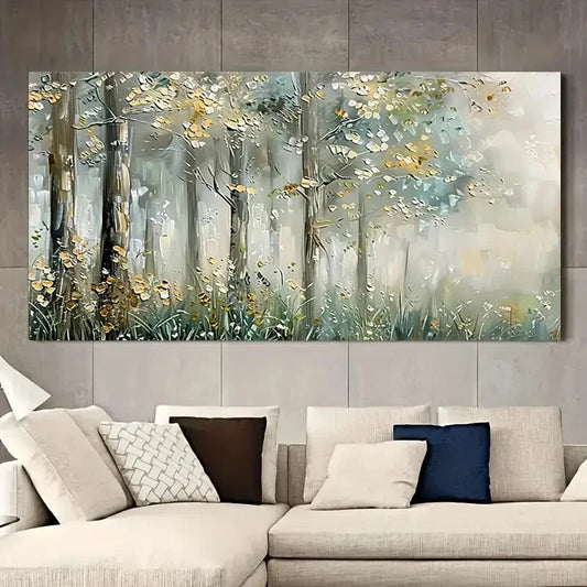 Abstract Art Forest Trees wall canvas office home room framed 120x60cm - Bella Home Decor