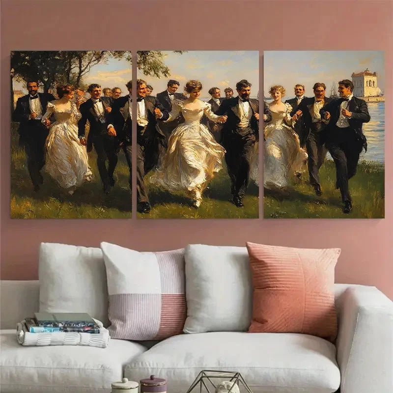 3pcs John Singer Sargent's A Capriote Metal Print Ready to Hang Art