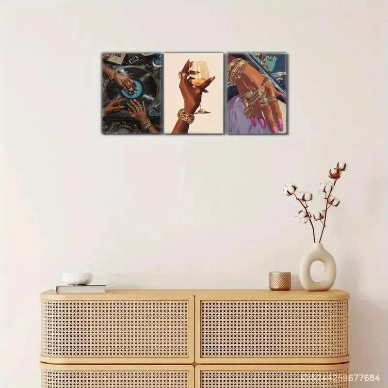 3pcs Artistic Choice Vinyl Record Art Poster Metal Print Ready to Hang Art