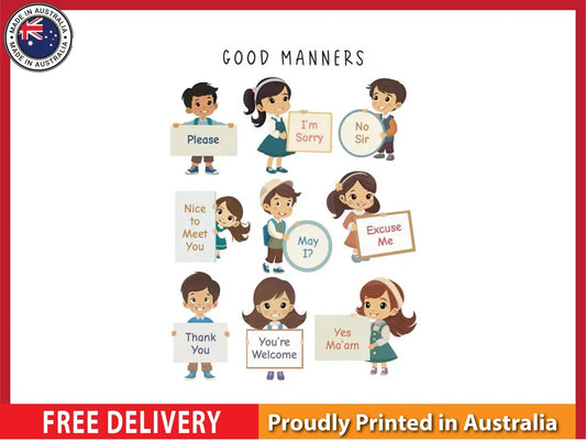 NEW (LAMINATED) Good Manners (61X91CM) Educational CHART PICTURE PRINT
