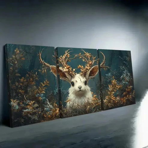 3pcs Moody Jackalope Wall Art Set Canvas Unframed - High Quality Print 100% Australian Made Wall Canvas