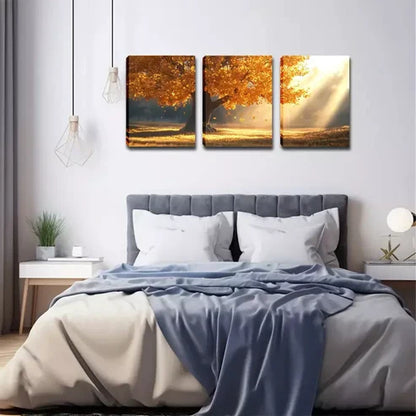 3pcs A Magnificent Tree In The Sun Wall Art Canvas Unframed - High Quality Print 100% Australian Made Wall Canvas