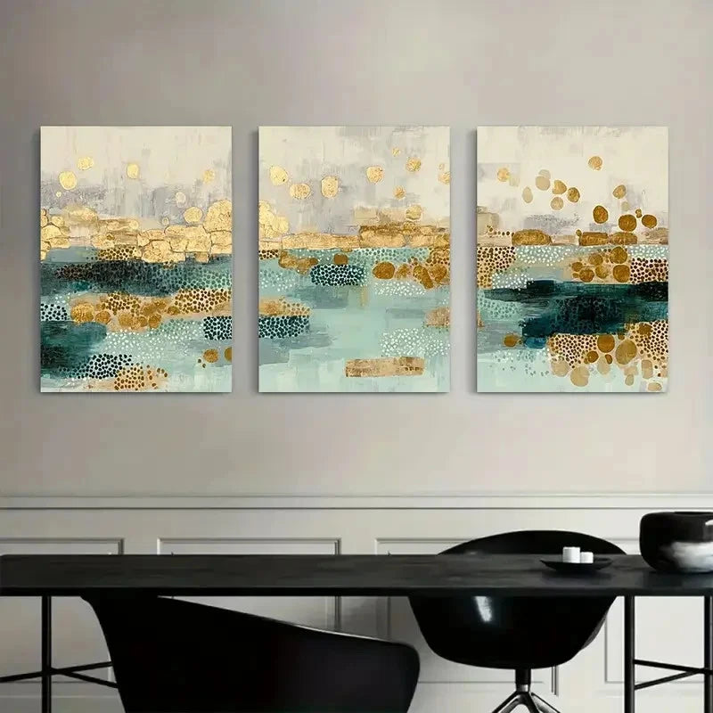 3pcs Coastal Landscape Abstract Beach Scene Metal Print Ready to Hang Art