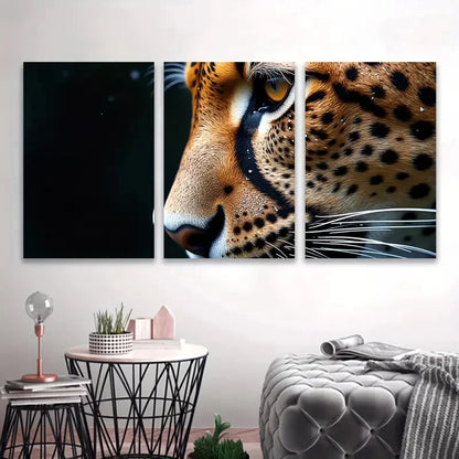 3pcs Leopard Close-Up Portrait Wall Art Set Canvas Framed 40x60cm - High Quality Print 100% Australian Made Wall Canvas Ready to Hang